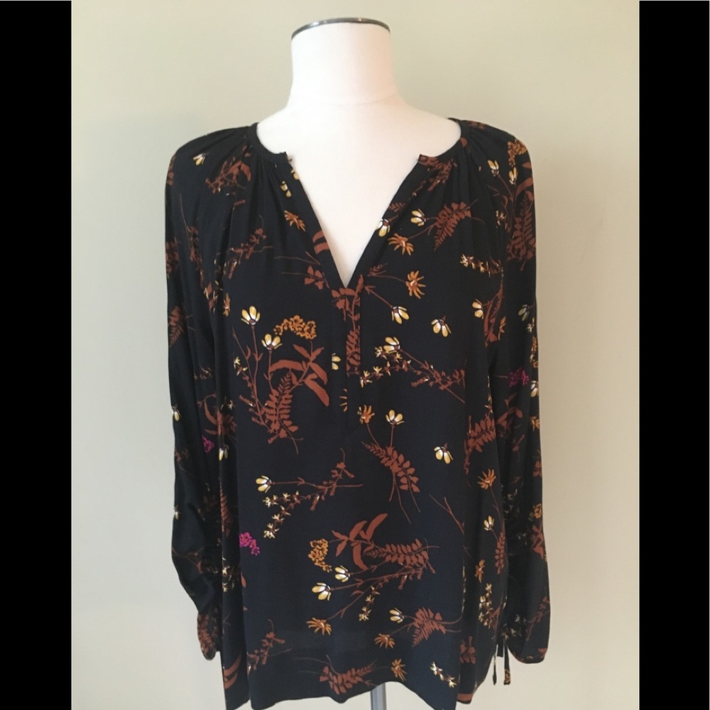 New Point Sur by J Crew Drapey Open V Neck Blouse